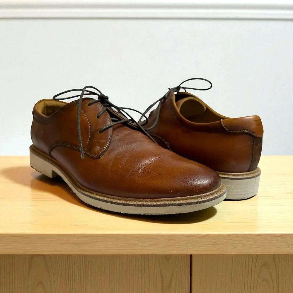 Florsheim Cognac Leather Highpoint Plain Toe Oxford Shoes Men's Size 8 M